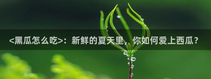 91吃瓜网今日吃瓜入口：<黑瓜怎么吃>：新鲜的夏天里，你如何爱上西瓜？